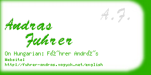 andras fuhrer business card